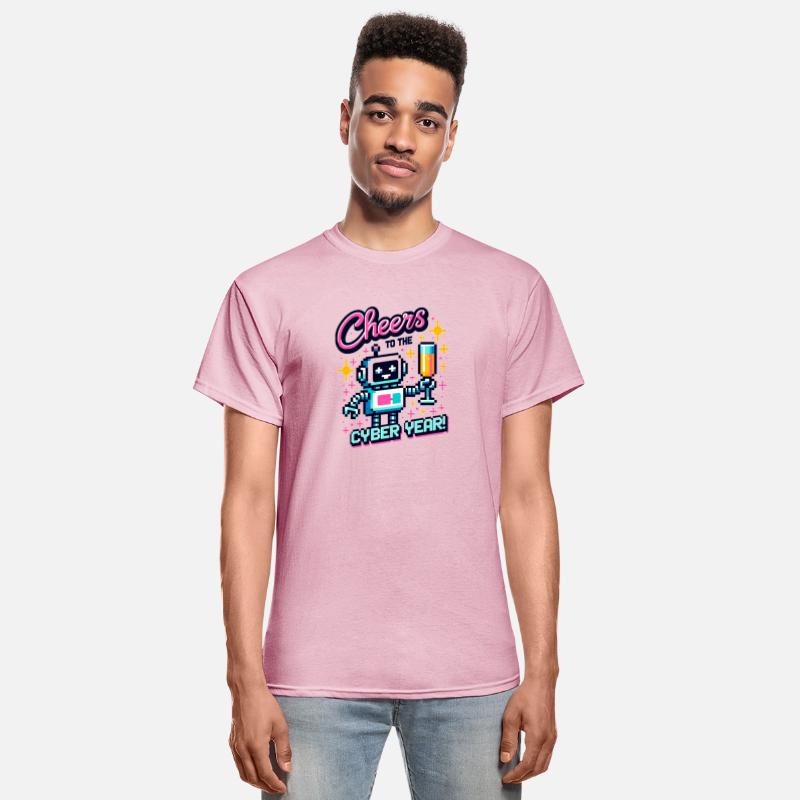 Retro Robot New Year's Toast - Cyber Champagne Fun