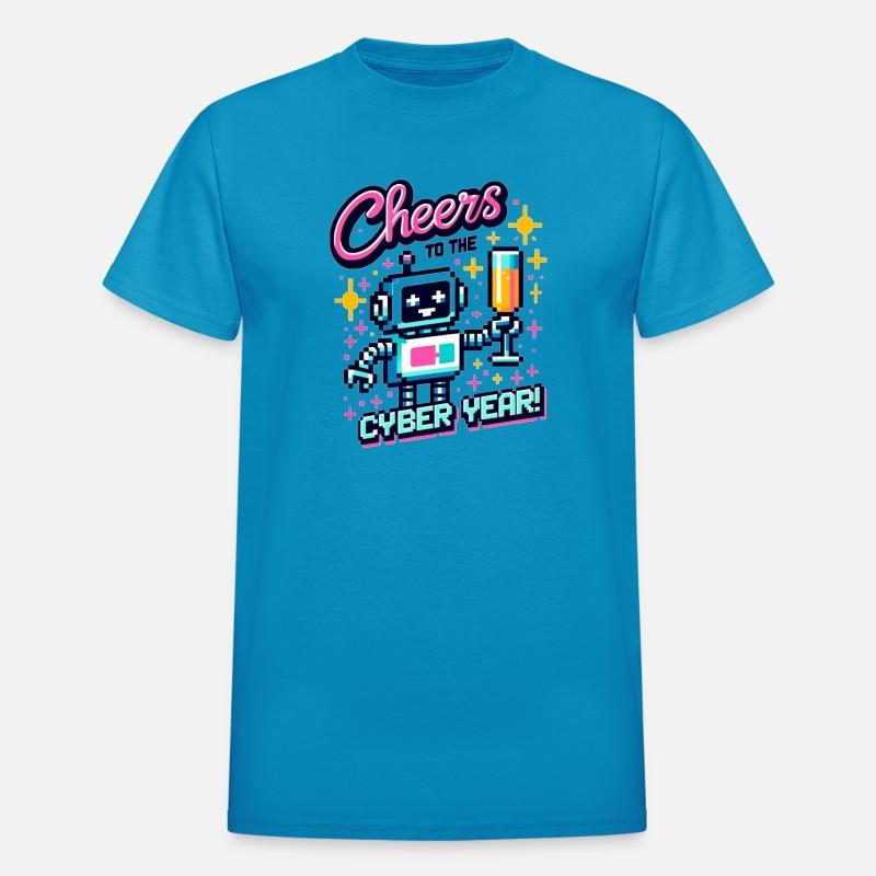 Retro Robot New Year's Toast - Cyber Champagne Fun