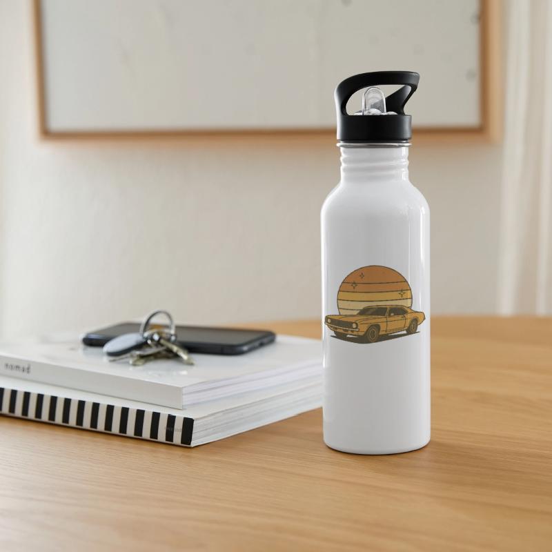 Retro Sunset Car Illustration