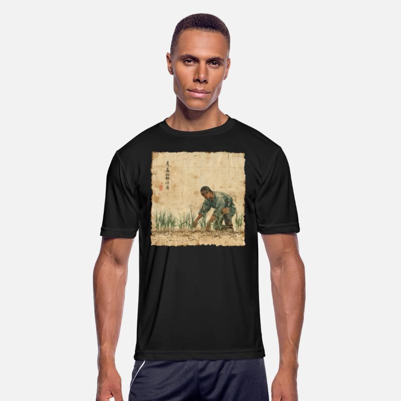 Rice Field Farming Papyrus Scroll Japanese Art