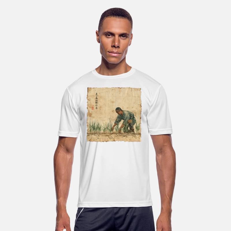 Rice Field Farming Papyrus Scroll Japanese Art