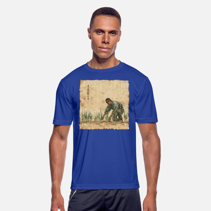 Rice Field Farming Papyrus Scroll Japanese Art