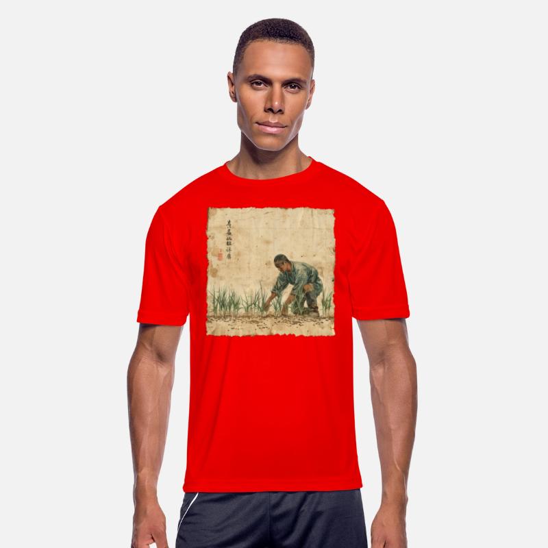 Rice Field Farming Papyrus Scroll Japanese Art