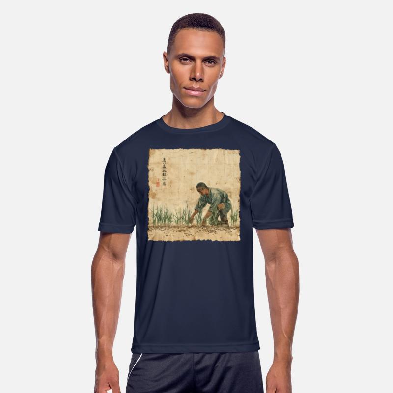 Rice Field Farming Papyrus Scroll Japanese Art