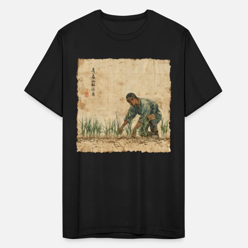 Rice Field Farming Papyrus Scroll Japanese Art