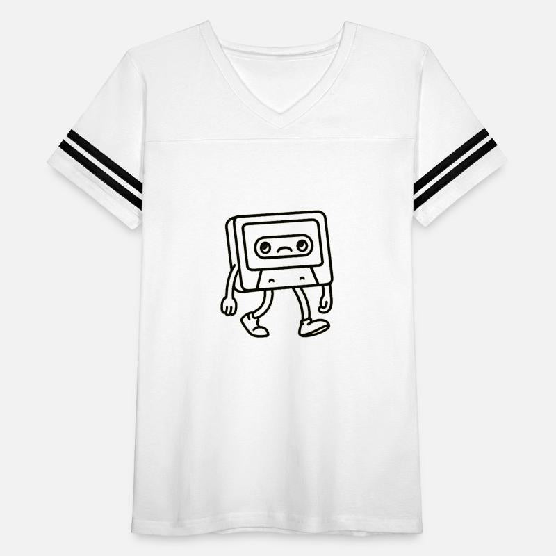 Sad Retro Cassette Tape Character