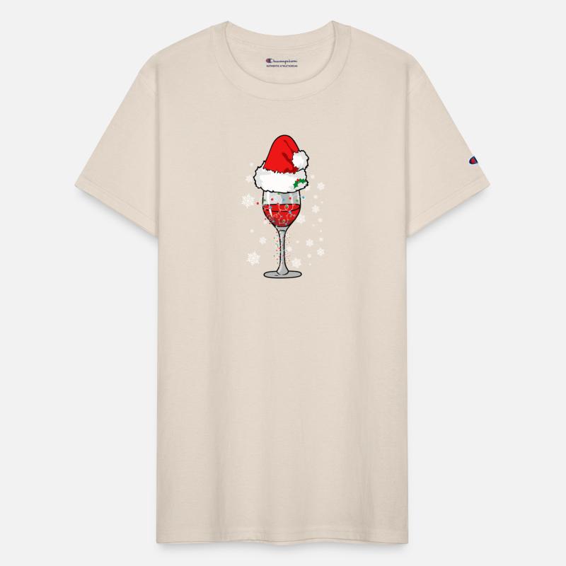 Santa Christmas Glass Of Red Wine Drinking Party
