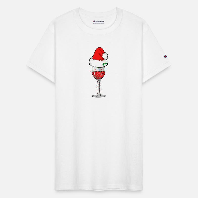 Santa Christmas Glass Of Red Wine Drinking Party