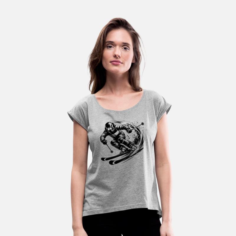 Skiing In Extreme Sport Style Downhill Skiing