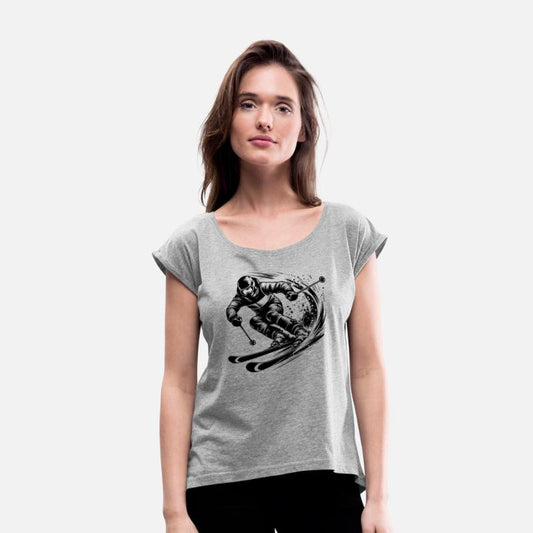 Skiing In Extreme Sport Style Downhill Skiing