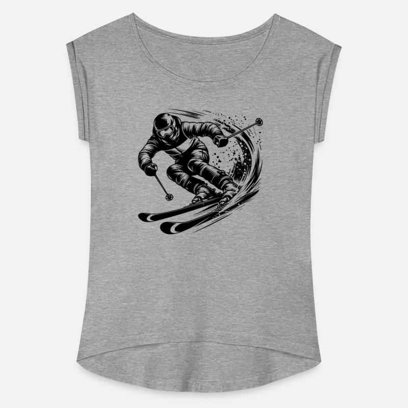 Skiing In Extreme Sport Style Downhill Skiing