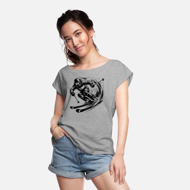 Skiing In Extreme Sport Style Downhill Skiing