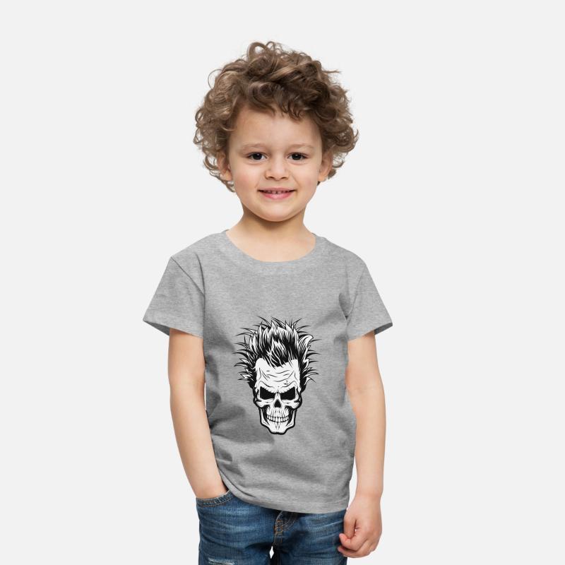 Skull with wild scientist hairstyle