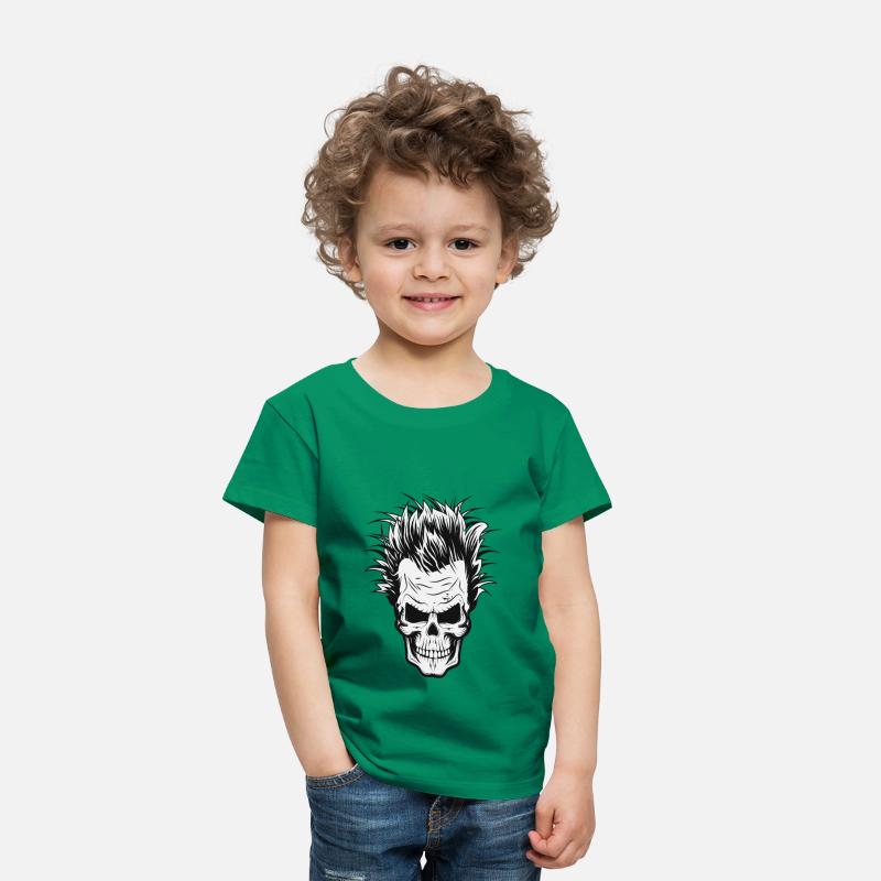 Skull with wild scientist hairstyle