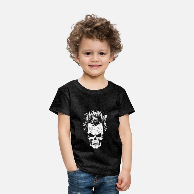 Skull with wild scientist hairstyle