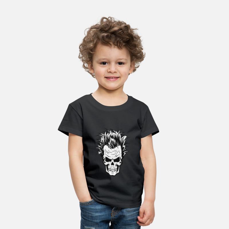 Skull with wild scientist hairstyle