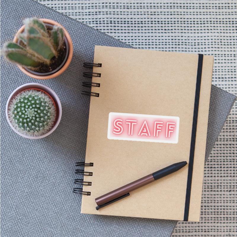 Staff text neon write