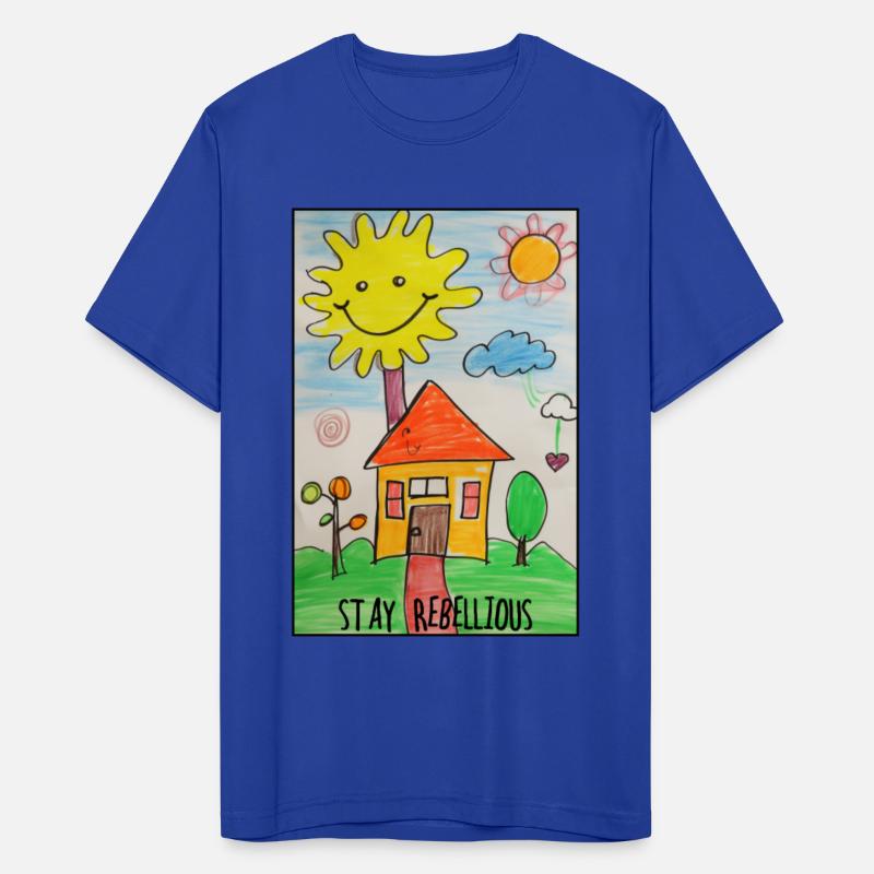 STAY REBELLIOUS: Crayon Kids Drawing - House, Sun