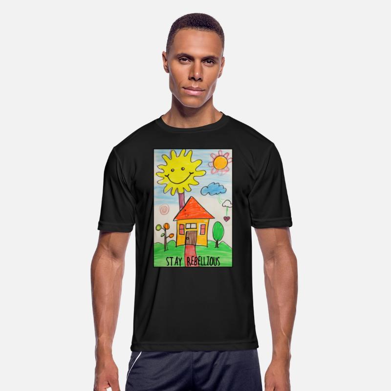 STAY REBELLIOUS: Crayon Kids Drawing - House, Sun