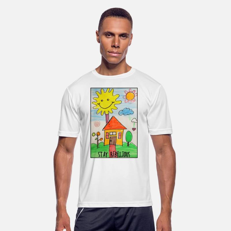 STAY REBELLIOUS: Crayon Kids Drawing - House, Sun
