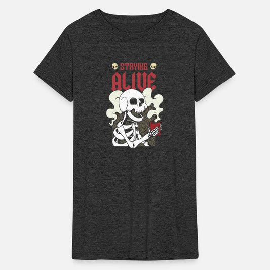 Staying alive - Funny coffee skeleton