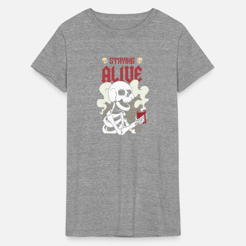 Staying alive - Funny coffee skeleton