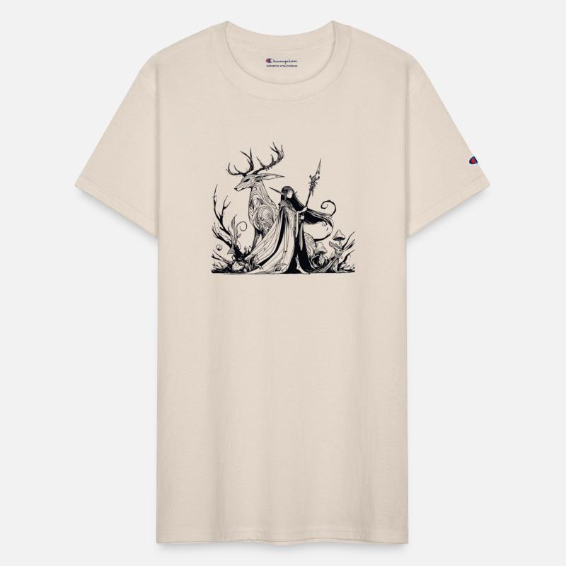 Summoning elf mage with a majestic deer RPG Design