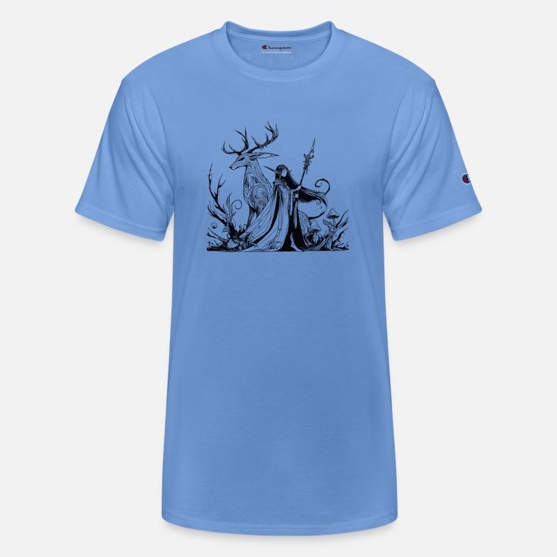 Summoning elf mage with a majestic deer RPG Design