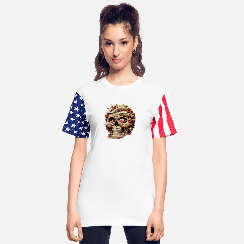 The anatomy of a zoombie head made of junk food