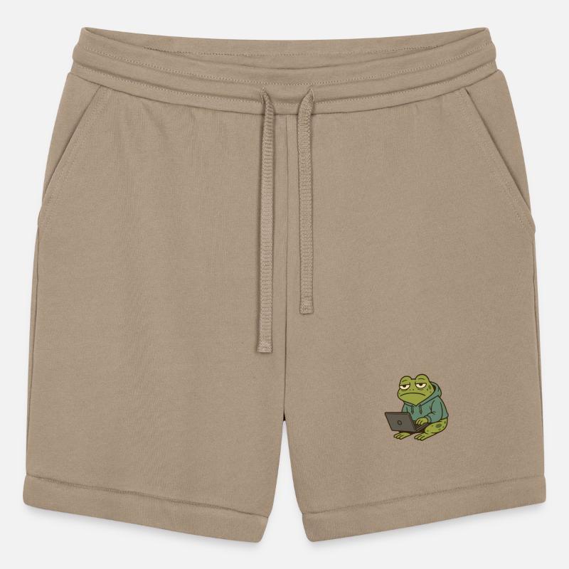 Tired Frog Working on Laptop