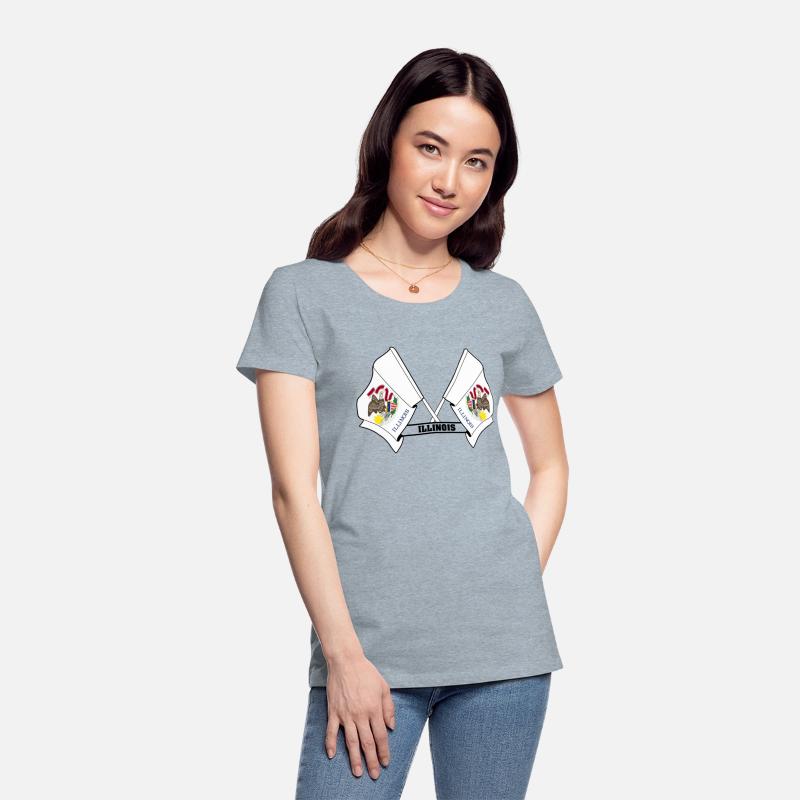 Two flags text 'ILLINOIS'