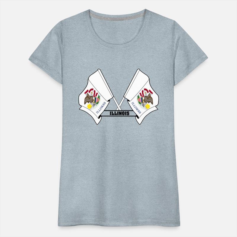 Two flags text 'ILLINOIS'