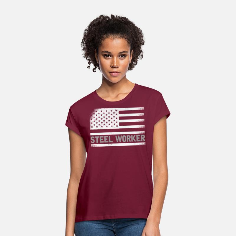 US Flag Steel Worker Blue Collar