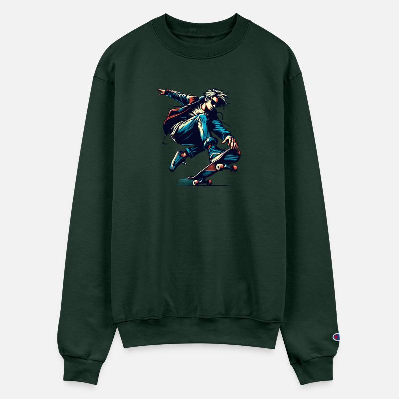 Vibrant colorful motif of a skater