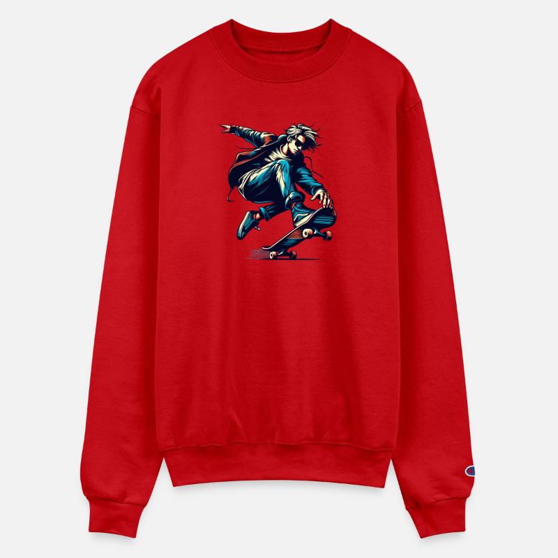 Vibrant colorful motif of a skater