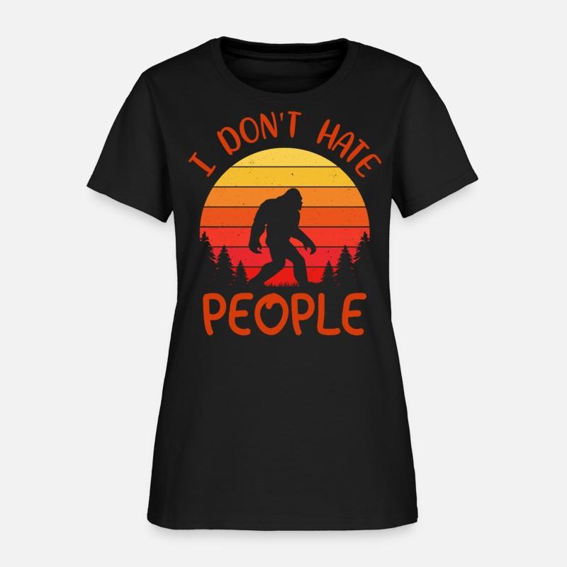 Vintage Retro sunset I Don't Hate People Bigfoot