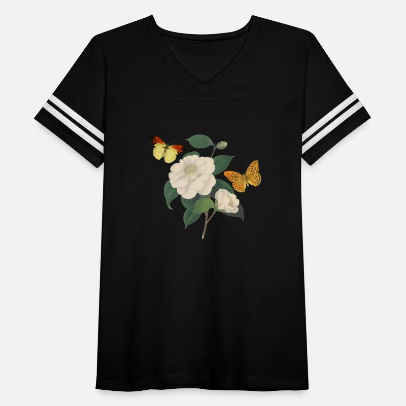 White Camellia Flowers And Butterflies