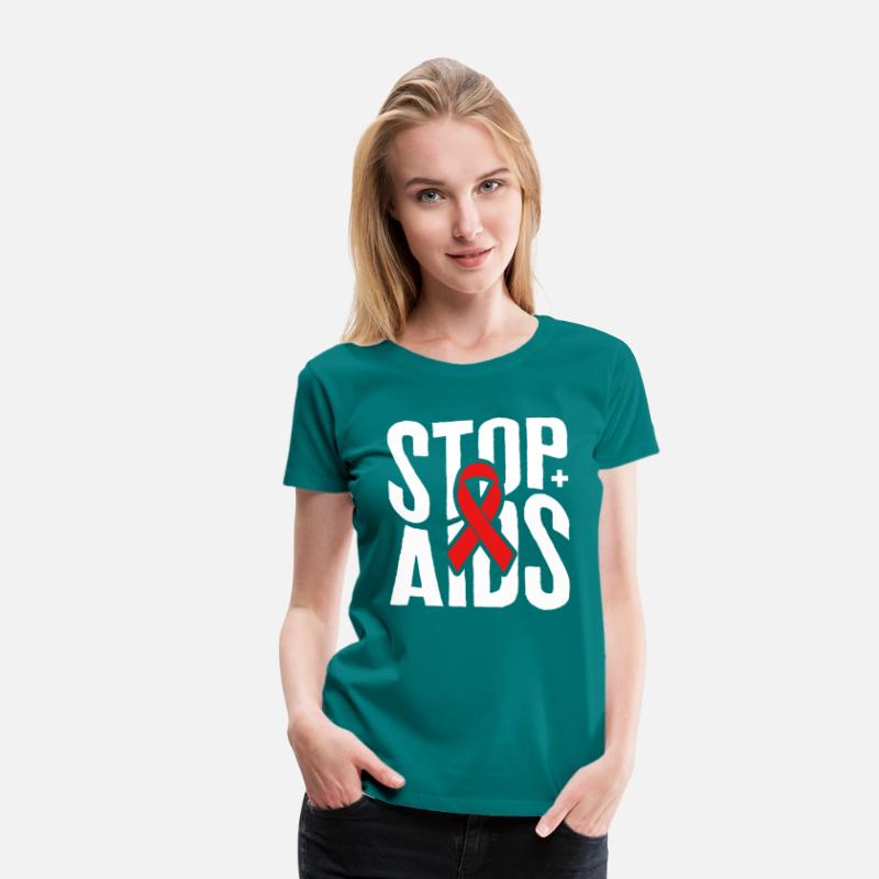 Word Aids Days Shirt, Stop AIDS Red Ribbon Tee,
