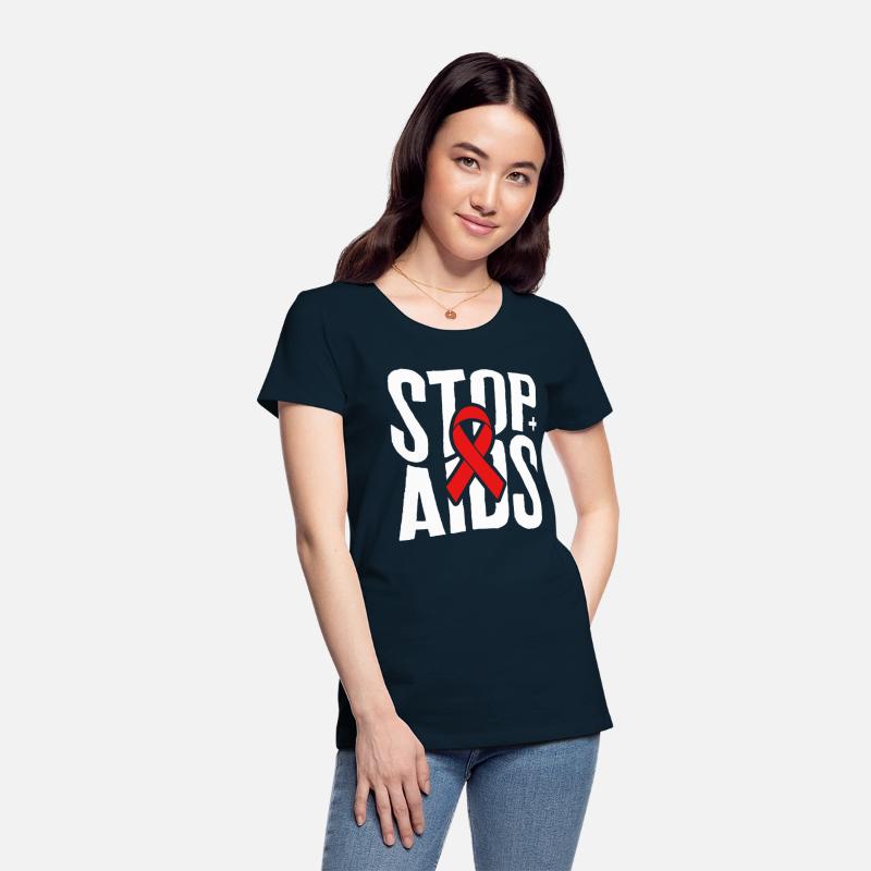 Word Aids Days Shirt, Stop AIDS Red Ribbon Tee,