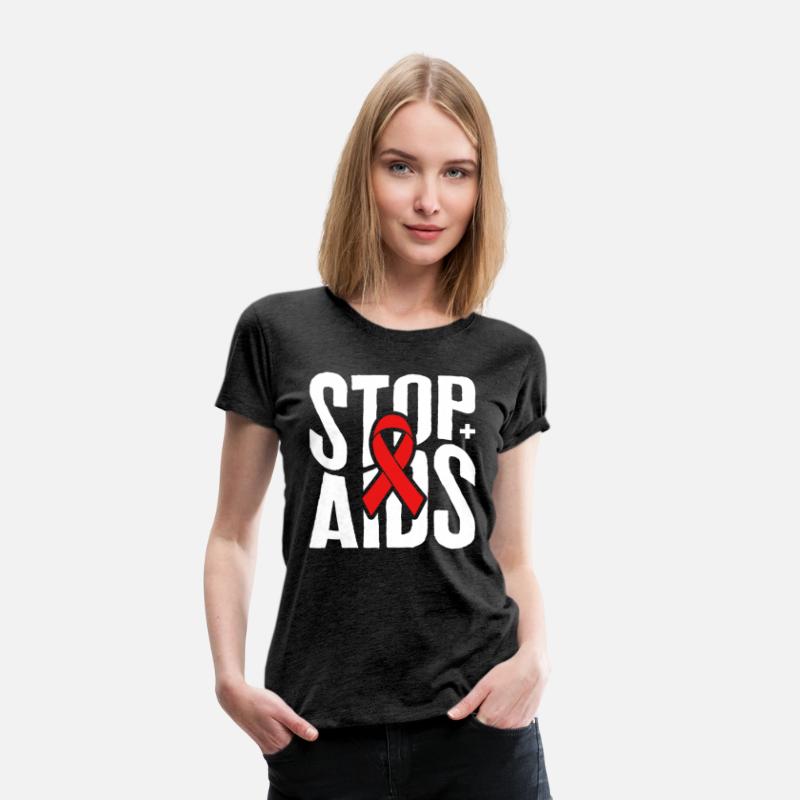 Word Aids Days Shirt, Stop AIDS Red Ribbon Tee,
