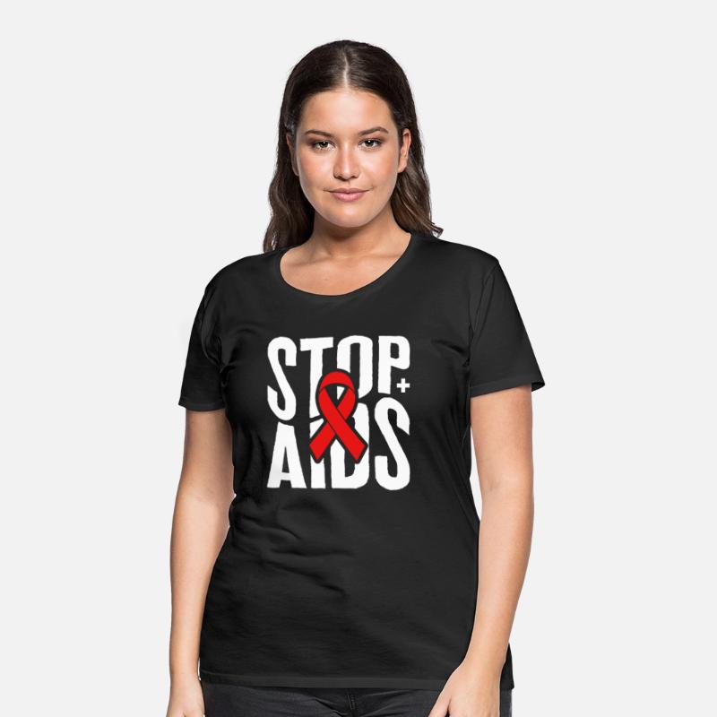 Word Aids Days Shirt, Stop AIDS Red Ribbon Tee,