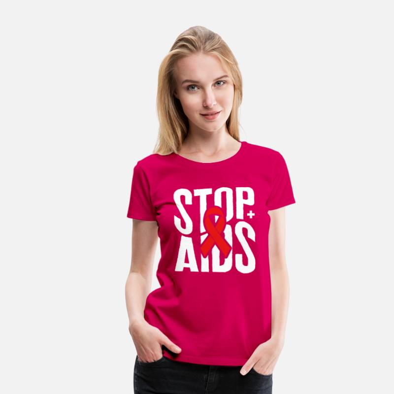 Word Aids Days Shirt, Stop AIDS Red Ribbon Tee,